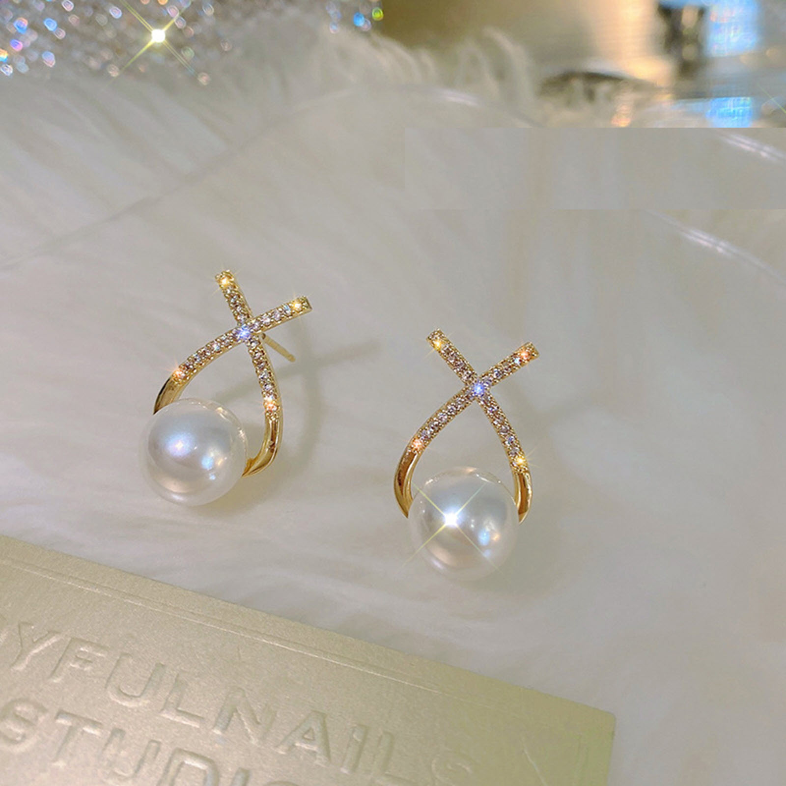 earrings with genuine freshwater pearl